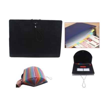 Zy-7005-25 Bolso Acorde¨®n Negro De 25 Rejillas Color Arco¨ªris