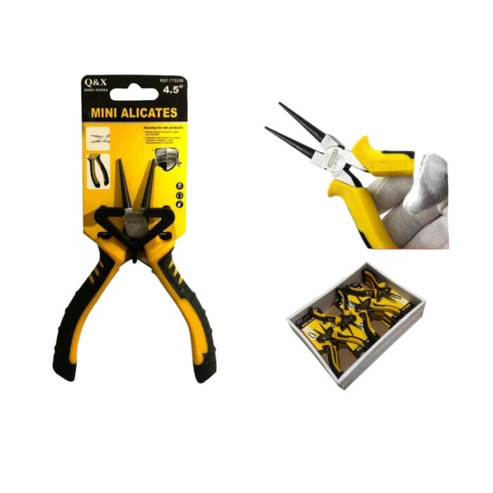 62353764 Alicates De Punta Redonda Mini Pulidos En Negro De 4,5 Pulgadas - Imagen 1