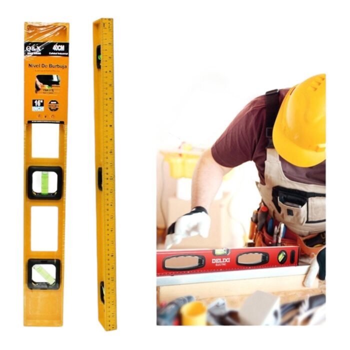 Nivel De Burbuja Amarillo De Pl¨¢stico De 16 Pulgadas Y 40 Cm. - Imagen 1