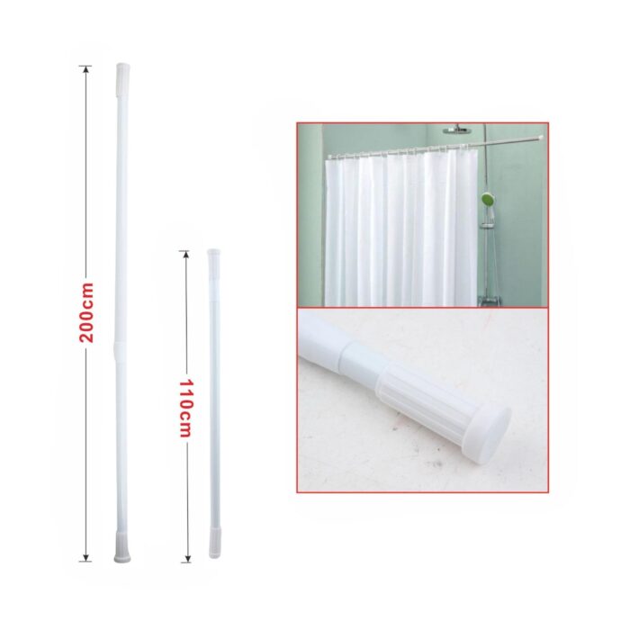 Barra de cortina de bano de hierro blanca 110-200 (bolsa OPP) - Imagen 2