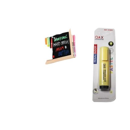 Destacador Rectangular Amarillo Pastel