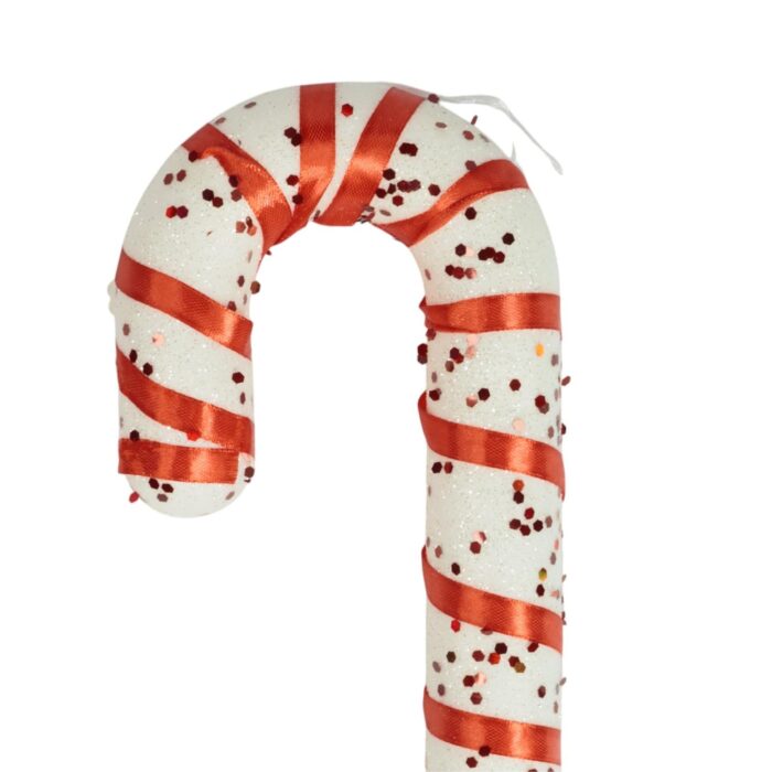 62349562 Bastón Simple Navideño Decorativo con Brillitos Rojos - Imagen 2