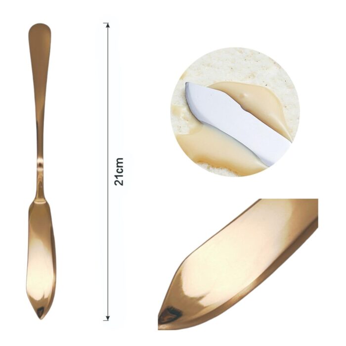 Cuchillo para pescado con mango redondo de oro rosa 3PCS - Imagen 2