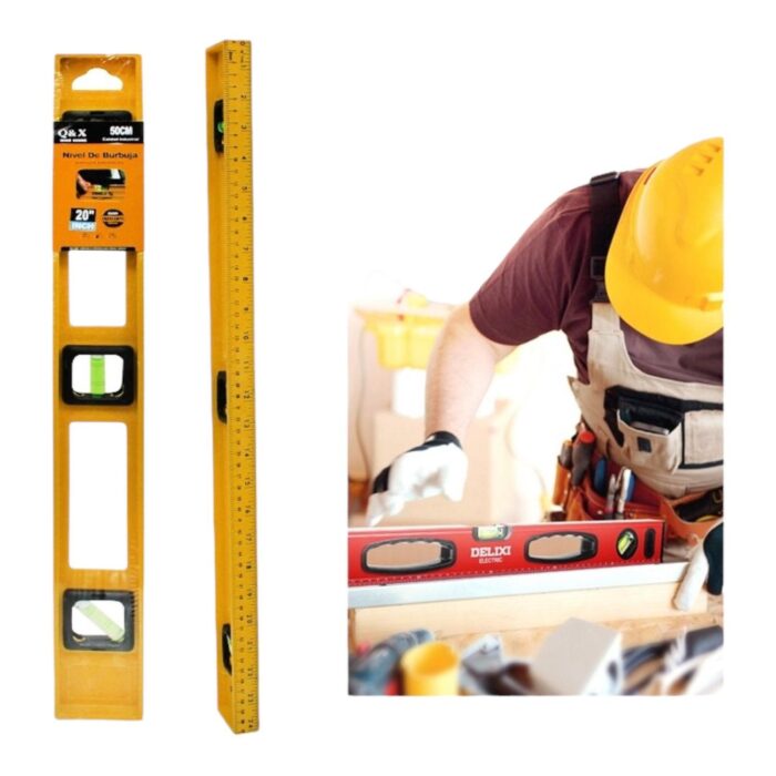 62354105 Nivel De Burbuja Amarillo De Pl¨¢stico De 20 Pulgadas Y 50 Cm. - Imagen 1