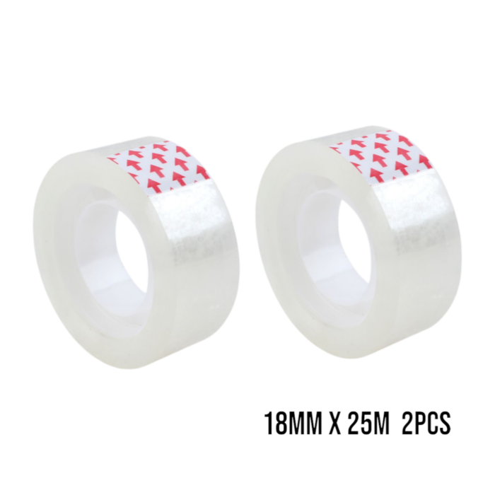 62343308 2 piezas de cinta adhesiva pequeña transparente 1.8cm x 25m (4 mil) - Imagen 1