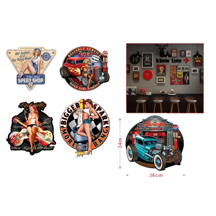 62338688 Cuadro de hojalata con diseño único (mezcla de modelos 95, 96, 97, 118, 251) - Imagen 2