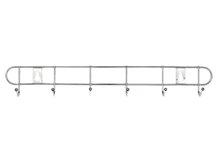 Soporte de pared acero 6 ganchos