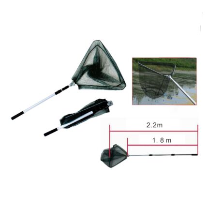 (Equipo De Pesca) Red Triangular Automática De Poste Blanco De 2,2 M