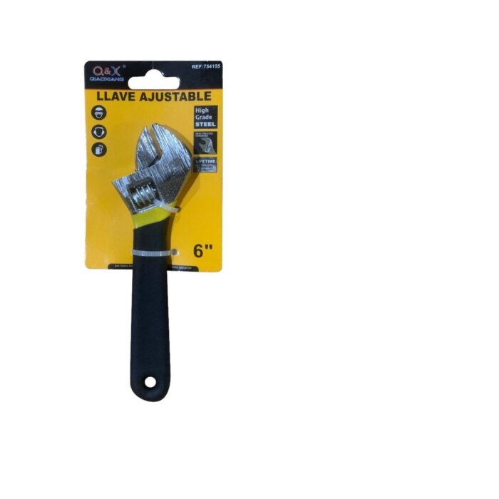 62353823 Llave Ajustable Con Mango De Pl¨¢stico Bicolor De 6 Pulgadas - Imagen 1