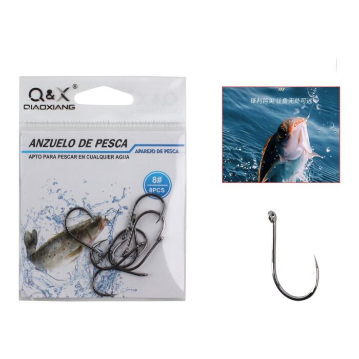 62354299 Anzuelo De Pesca Universal En Alta Mar Qianmao Con Bucle 8# 8Pc (N¨ªquel Negro) - Imagen 1