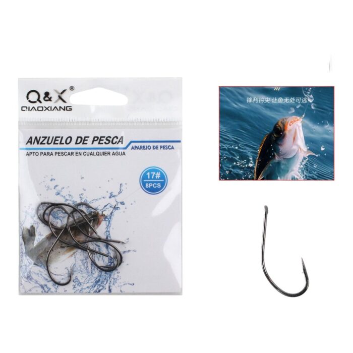 Anzuelo De Pesca Maruyo Ring 17# 8Pcs (Niquel Negro) - Imagen 1