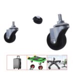 Rueda giratoria de goma industrial de 2.5 pulgadas con vástago de hierro M12*25