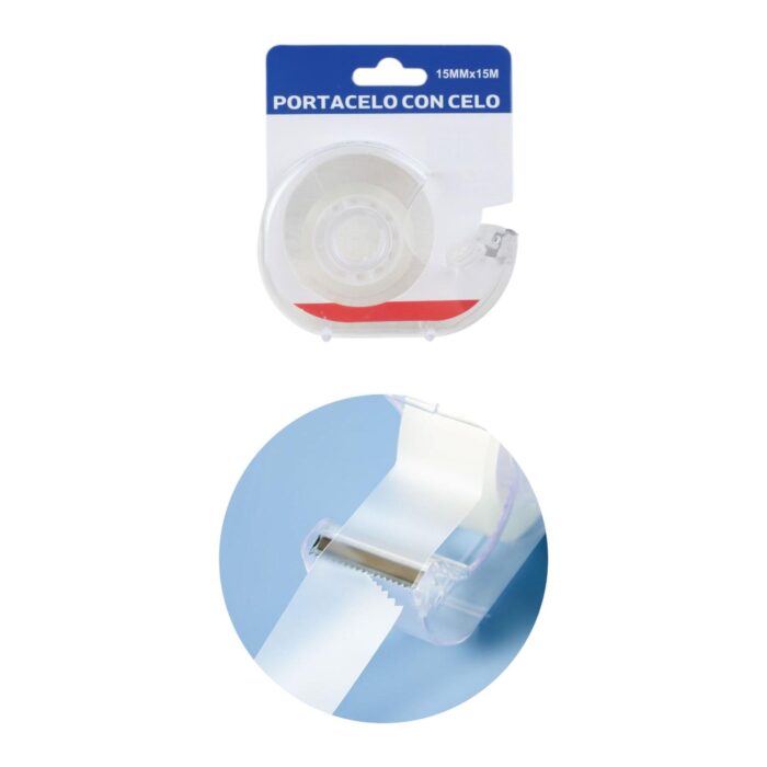 Máquina dispensadora con cinta adhesiva transparente 1.5cm x 15m (1 pieza) - Imagen 2