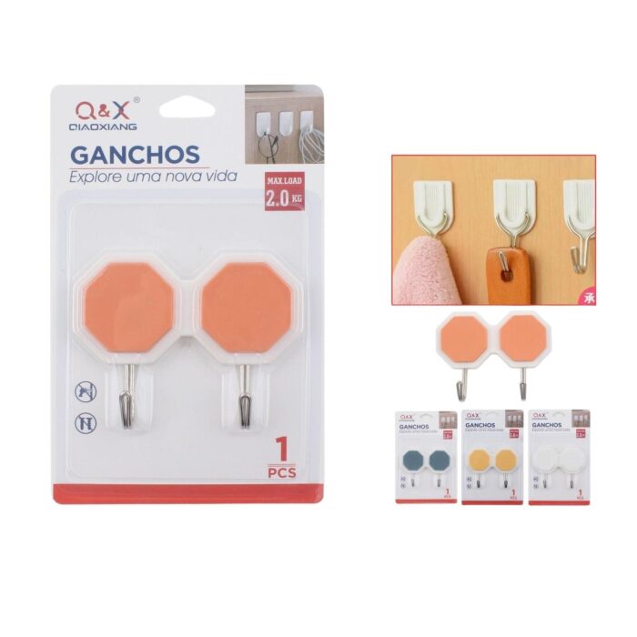 M-00401-Nm-00401 Gancho Adhesivo Pol¨ªgono Geom¨¦trico 1Ud - Imagen 1