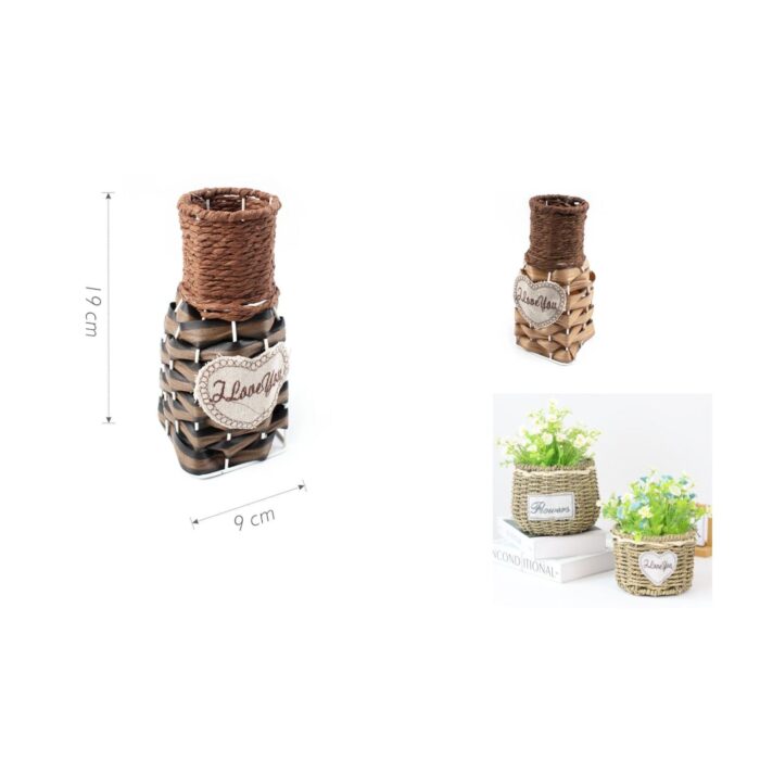 Canasto de mimbre para bicicleta 6 x 17 cm - Imagen 2