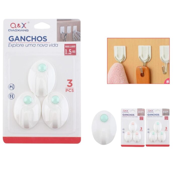 M-10978-N Gancho Adhesivo Ovalado Punto X3 - Imagen 1