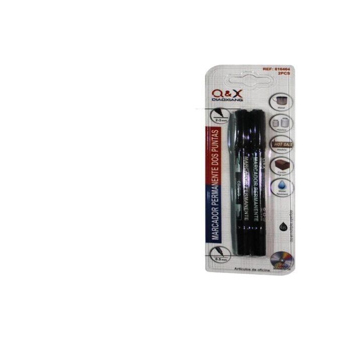 62338452 Par De Marcadores Permanentes Dos Puntas Negro - Imagen 1