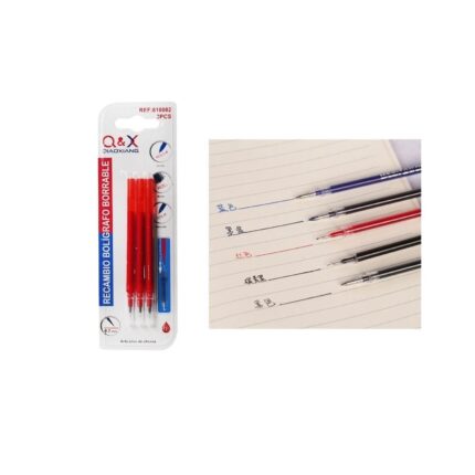 2550-3 Recambio De Bol¨ªgrafo De Gel Totalmente Absorbible Y Borrable 3Uds Rojo