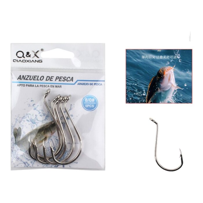 60364455 Pesca En El Mar 0083 Anzuelo Pulpo 8/0 5Pc (Blanco) - Imagen 1