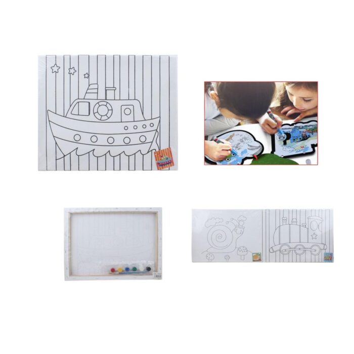 62333402 Marco De Lienzo Lineal + 6 Pinturas Combinadas + 1 Pincel 24*30 - Imagen 1