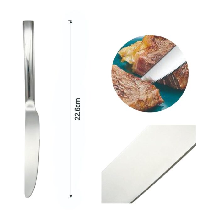 62339487 Cuchillo de mesa para comida occidental con mango cuadrado 2PCS - Imagen 2