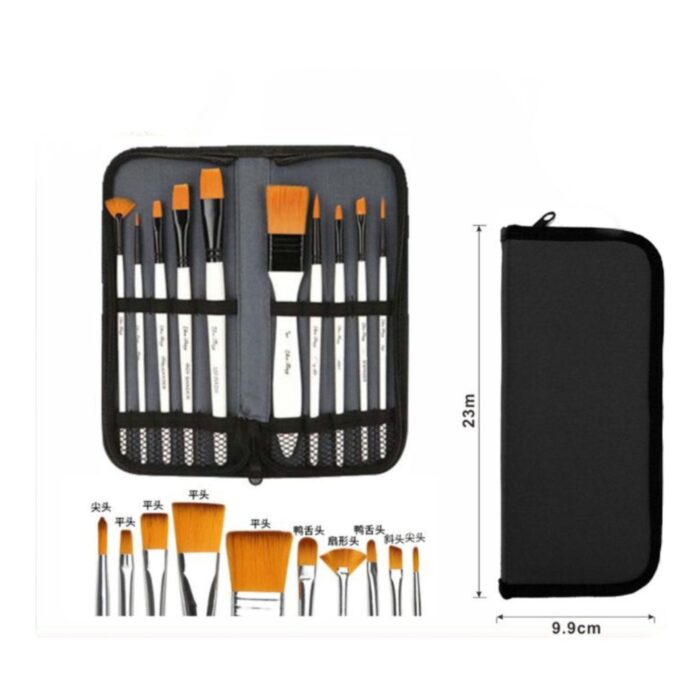 62336416 Estuche Con Un Set De 10 Pinceles Para Tecnica Acrilica - Imagen 1