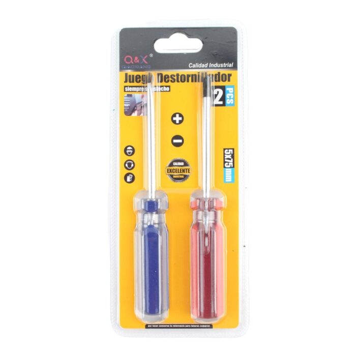 2 Destornilladores Con Mango De Cristal ¡°+-¡± 5*75 - Imagen 1