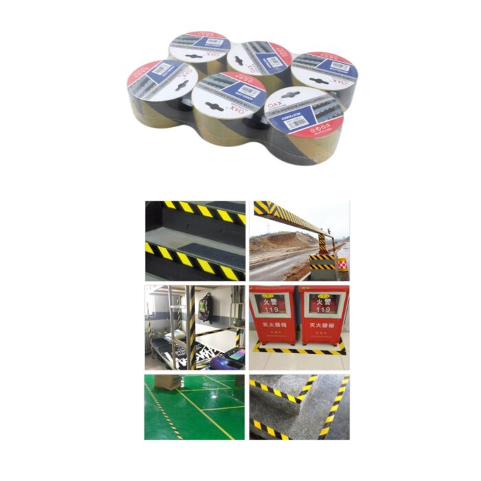 Cinta de advertencia amarillo-negro 4.8cm x 20m (con adhesivo) - Imagen 2