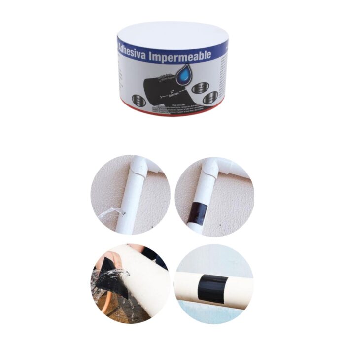 Cinta impermeable negra de PVC 5cm x 1.5m - Imagen 2