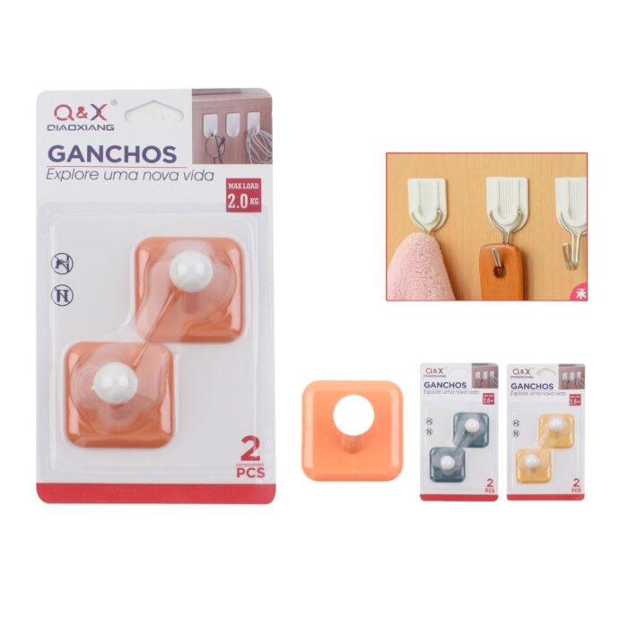 M-00420-N Gancho Adhesivo Simple 2Uds - Imagen 1