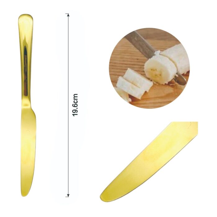 62339171 Cuchillo para frutas con mango redondo dorado 2PCS - Imagen 2
