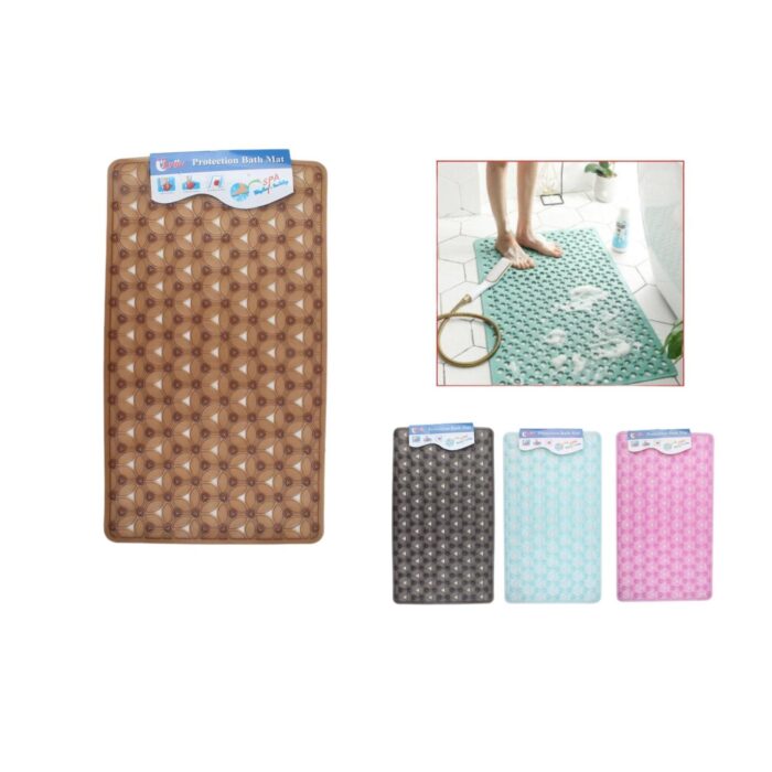 7040 Alfombra De Baño Transparente Tres Flores Y Media - Imagen 1