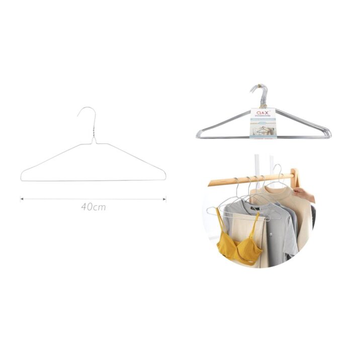 62703245 Perchas de alambre galvanizado con gancho torcido 10 pcs 40 cm - Imagen 2