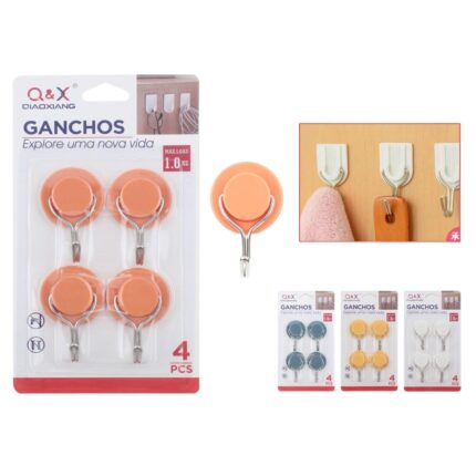 M-00403-Nm-00403 Gancho Adhesivo Sombrero 4Uds