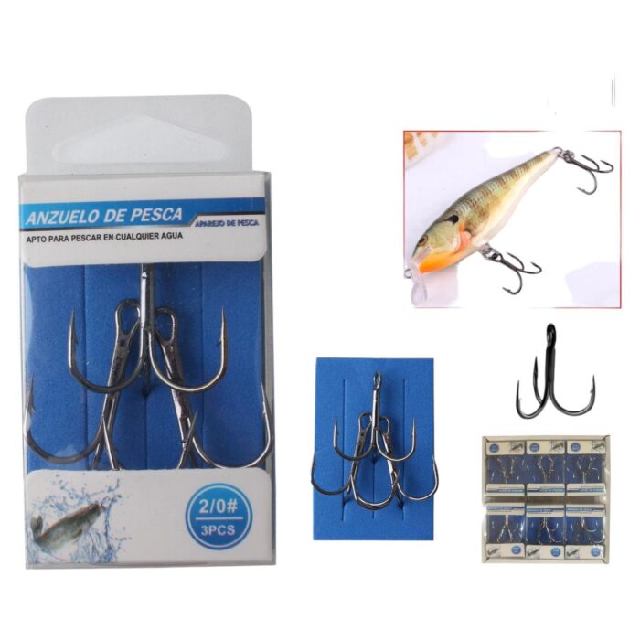 Caja Gancho Triangular Fondo Redondo Niquel Negro 2/0 3Pc - Imagen 1