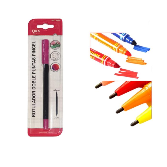 62956205 Rotulador Doble Punta Fucsia - Imagen 1