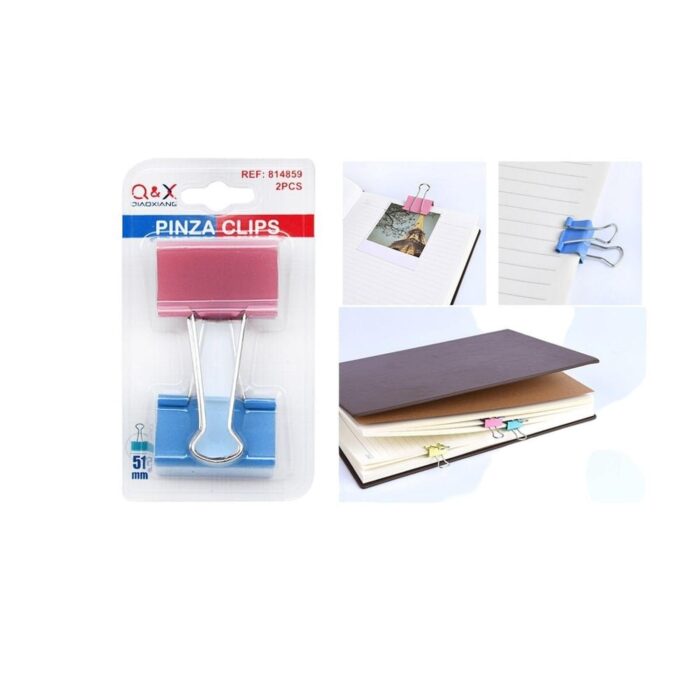 62334362 2959-3 Clip De Carpeta De Color Est¨¢ndar Nacional De Succi¨®n Completa 51Mm 2 Uds Rosa + Rosa Amari - Imagen 1