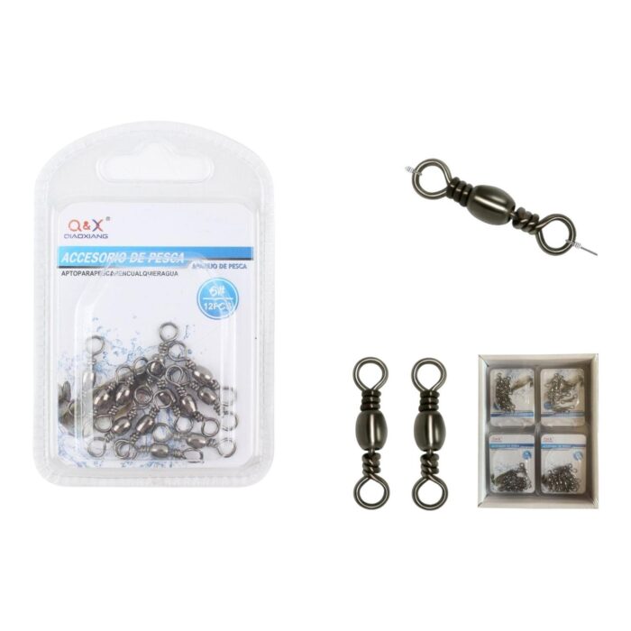 60361872 (Accesorios Para Artes De Pesca) Giratorio Conformado Negro 6# 12Pcs - Imagen 1