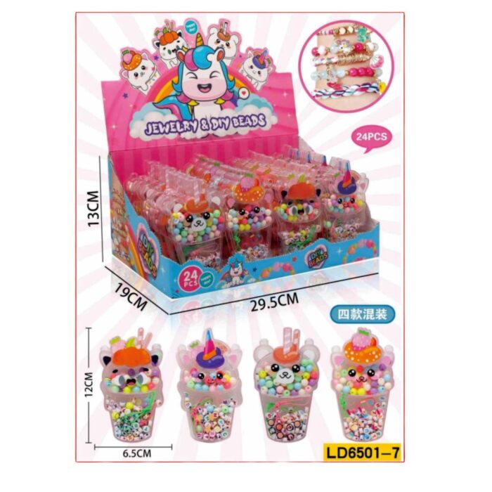 62334606 Ld6501-7 Taza Para Helado Cuentas Lavadas Diy (Cuatro Tipos Mezclados) - Imagen 1