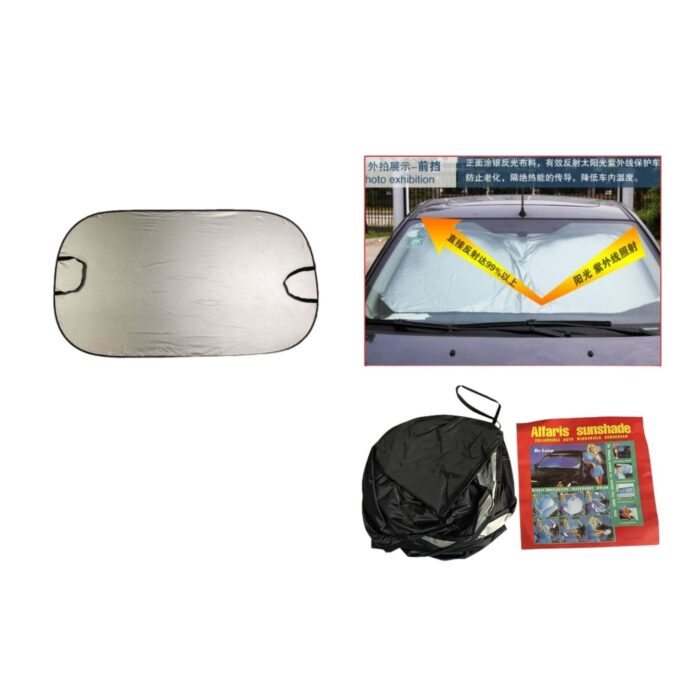 60364073 Parasol De Tela Recubierta De Plata De 142*67 Con Forma Redonda - Imagen 1