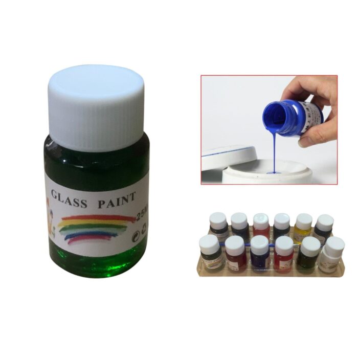 12 Colores De Pintura Para Vidrio De 25 Ml. - Imagen 1