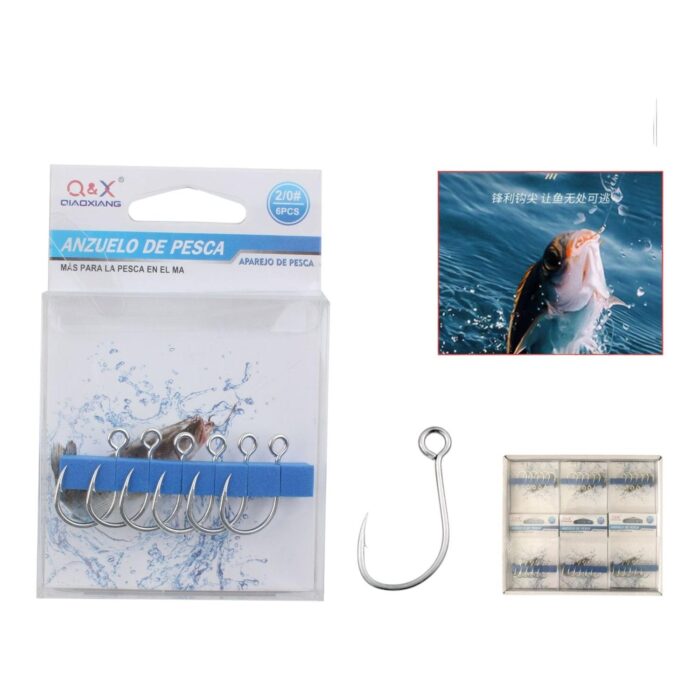 62352885 Gancho De Ojo Grande Luya 2/0# 6Pz - Imagen 1