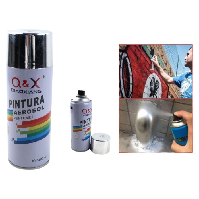 Pintura en aerosol para manos 280g Cromado 318# - Imagen 1