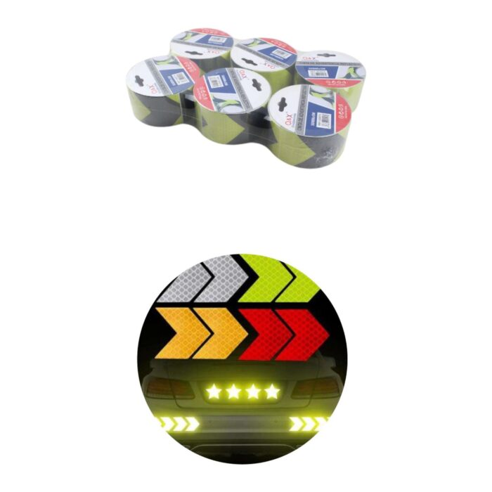 Cinta reflectante amarilla y negra 5cm x 5m - Imagen 2