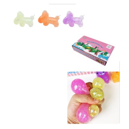 Cartulina con polvo dorado de goma, Perro de globo