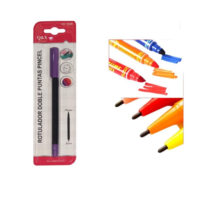 62956196 Rotulador Doble Punta Morado - Imagen 1