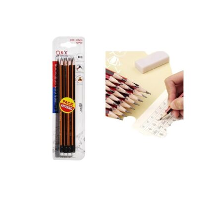 Pack 12 Lapices Grafitos Con Borrador Hb