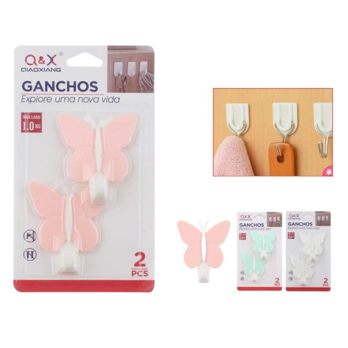 60365036 S-10991-N Gancho Adhesivo Mariposa Color Simple Tamaño Grande 2 Piezas - Imagen 1