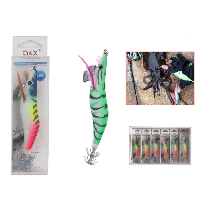 Cebo Falso Camarones De Madera (Verde Luminoso) 2.5G - Imagen 1