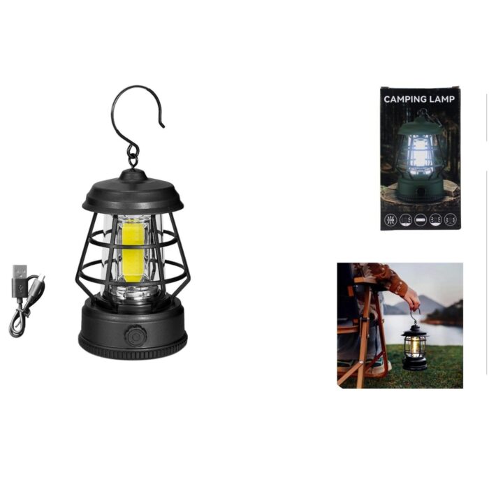 62702176 L¨¢mpara De Camping Retro Recargable Tipo C - Imagen 1